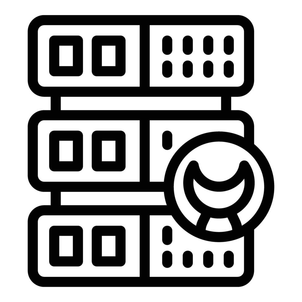 serveur réparation Les données icône contour vecteur. alarme attaque vecteur