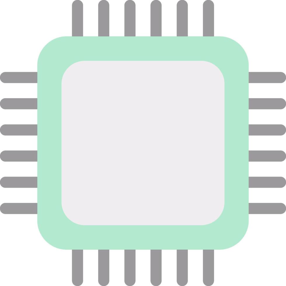 CPU plat lumière icône vecteur