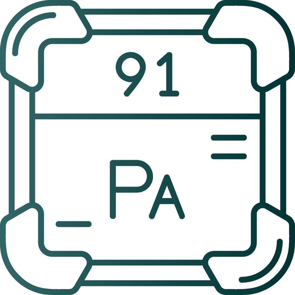 protactinium ligne pente vert icône vecteur