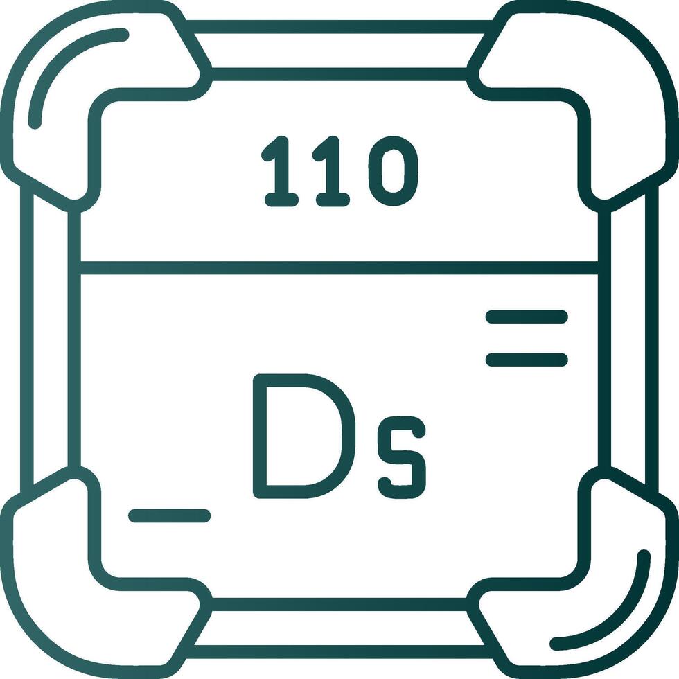 darmstadtium ligne pente vert icône vecteur