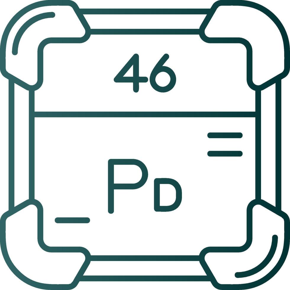 palladium ligne pente vert icône vecteur