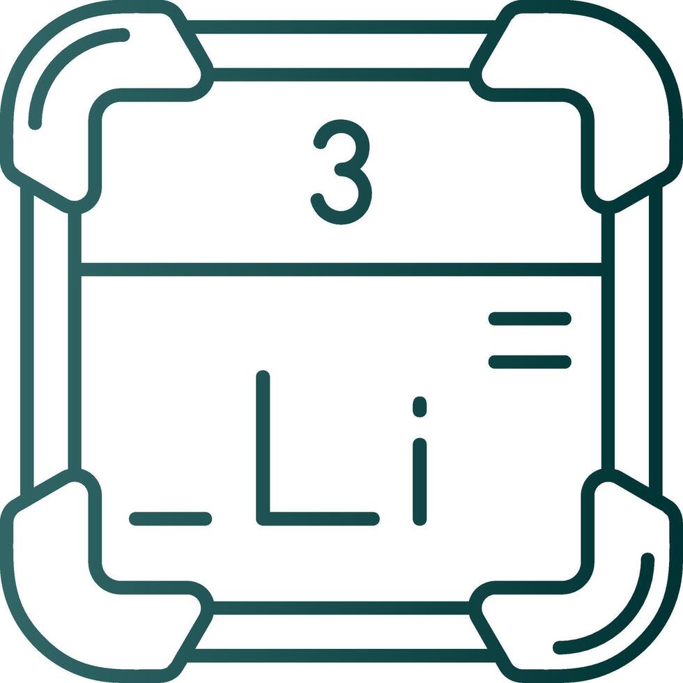 lithium ligne pente vert icône vecteur