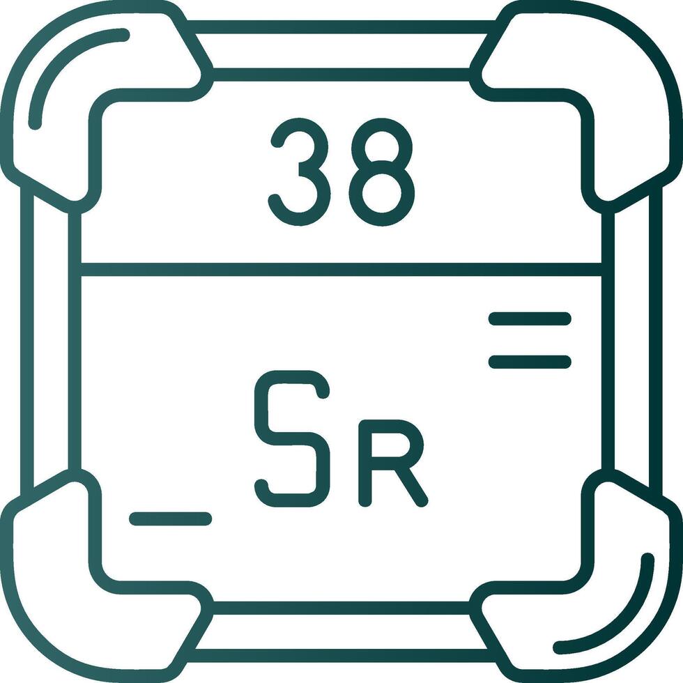 strontium ligne pente vert icône vecteur