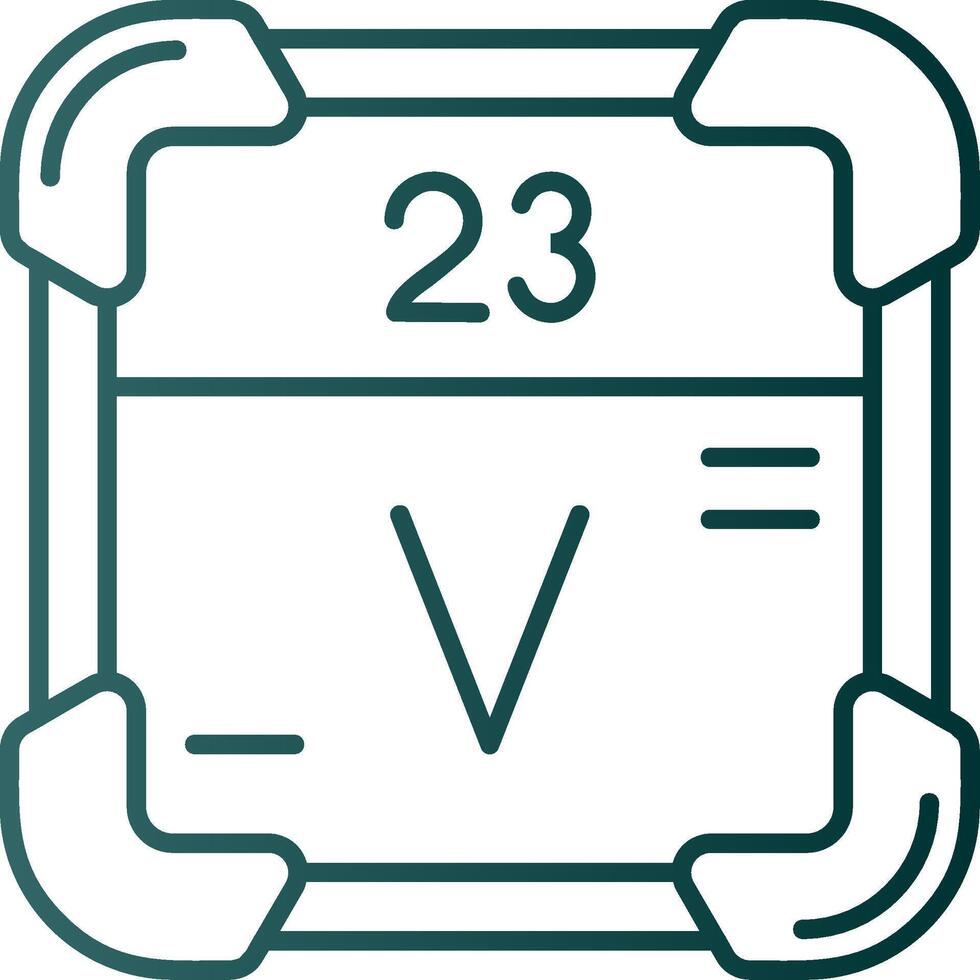 vanadium ligne pente vert icône vecteur