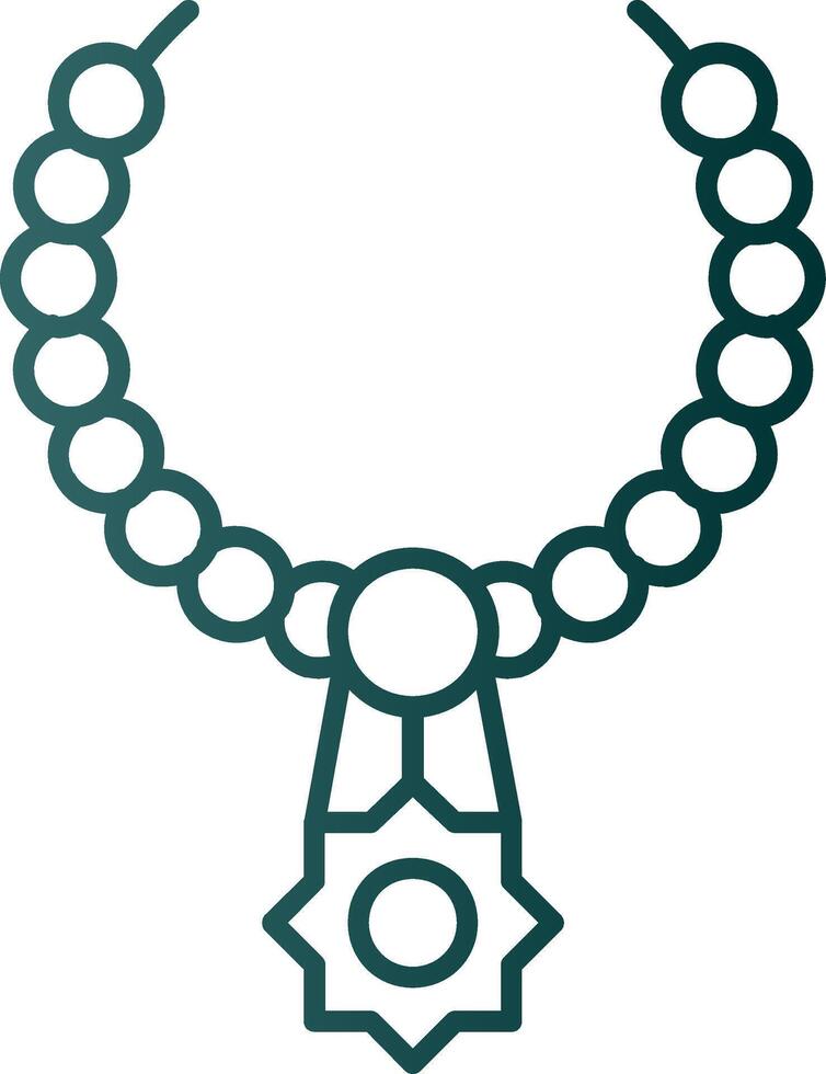 Collier ligne pente vert icône vecteur