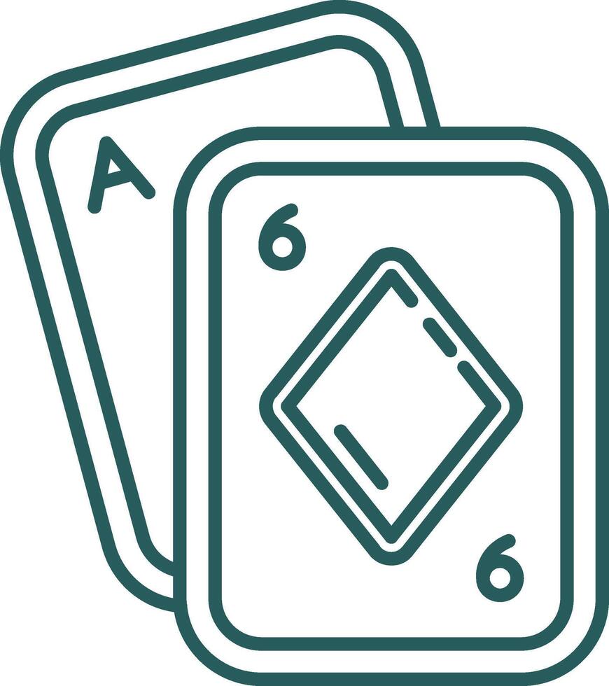 poker ligne pente vert icône vecteur