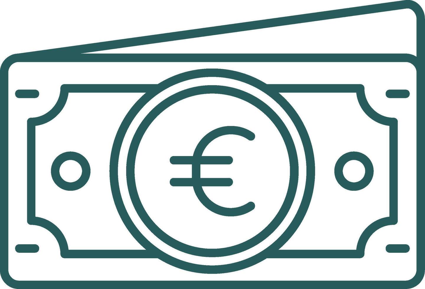 euro ligne pente vert icône vecteur