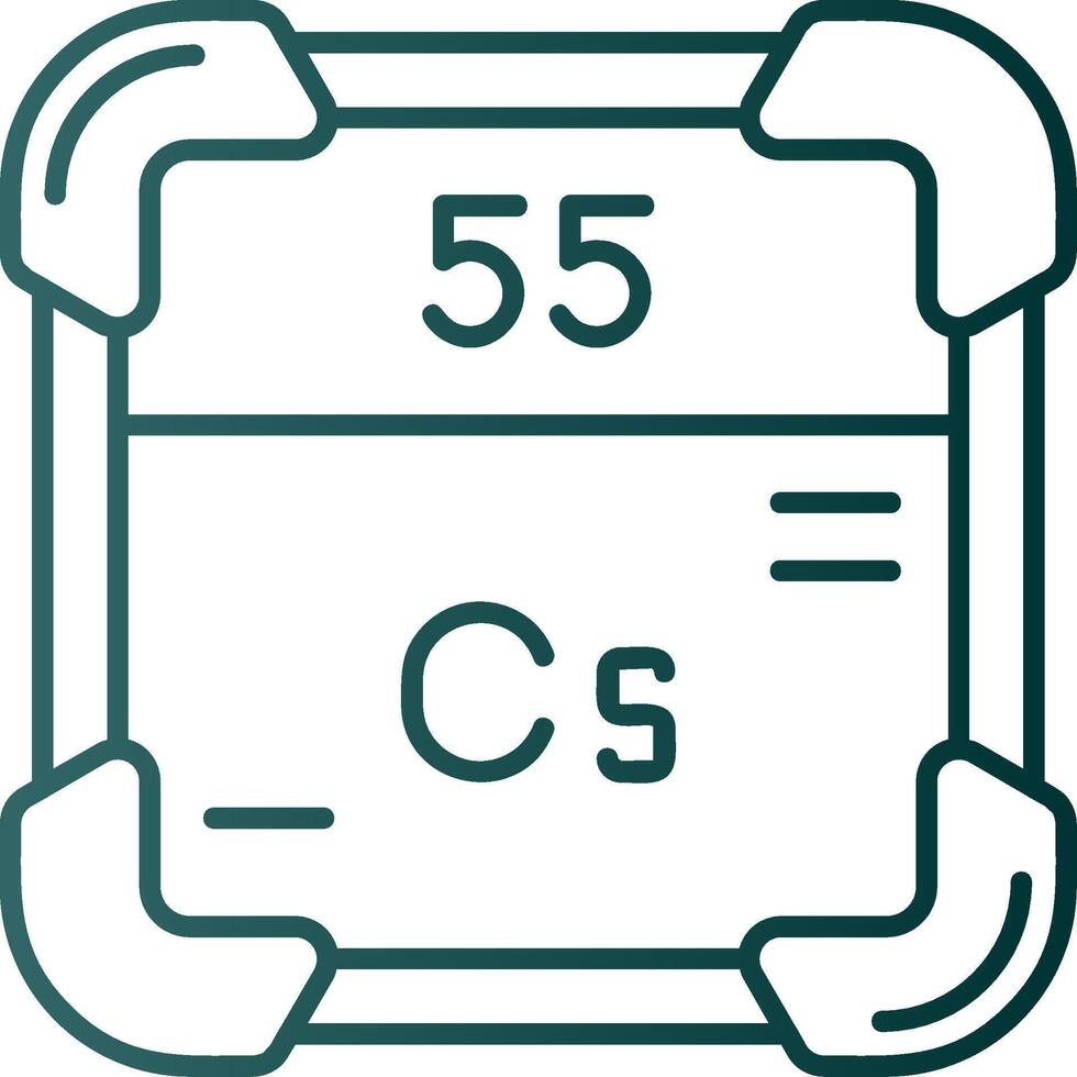 césium ligne pente vert icône vecteur