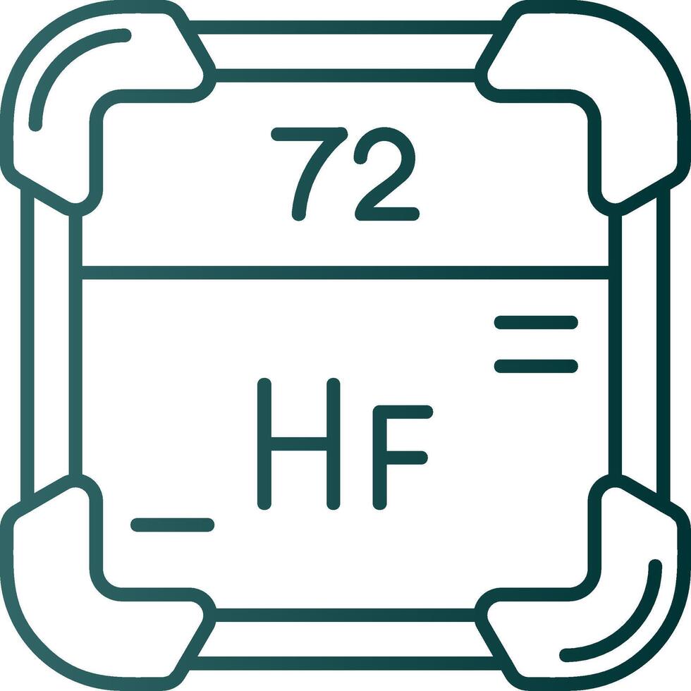 hafnium ligne pente vert icône vecteur