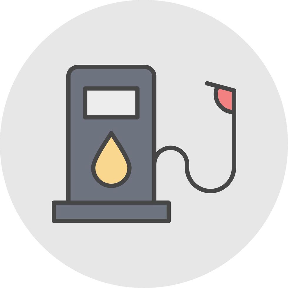 pétrole ligne rempli lumière cercle icône vecteur