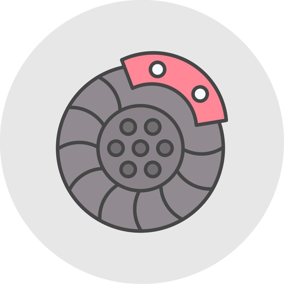 frein disque ligne rempli lumière cercle icône vecteur