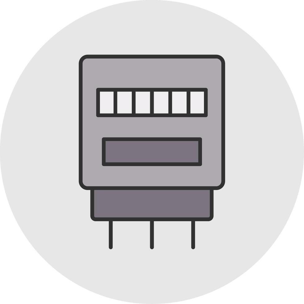 électrique compteur ligne rempli lumière cercle icône vecteur