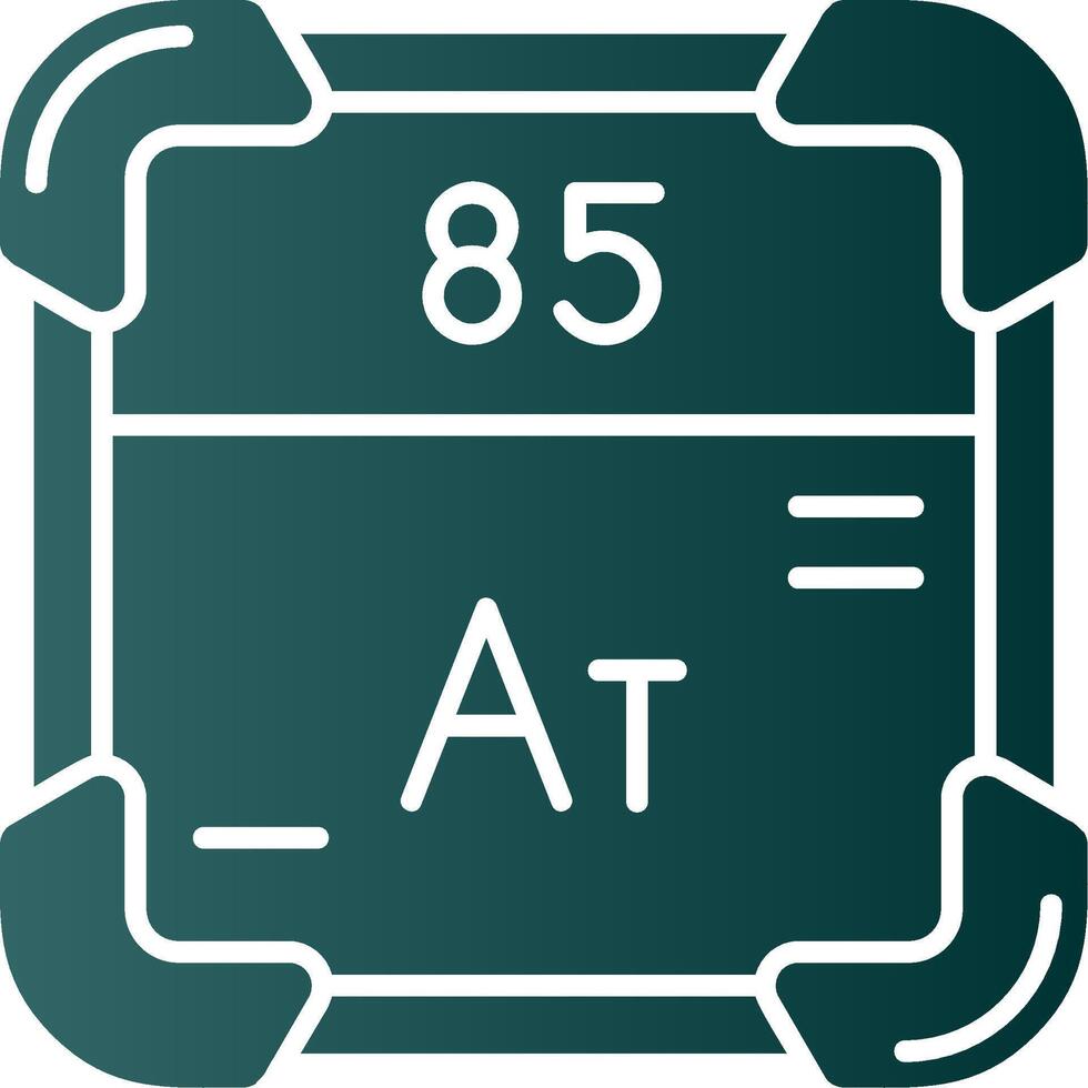 astatine glyphe pente vert icône vecteur