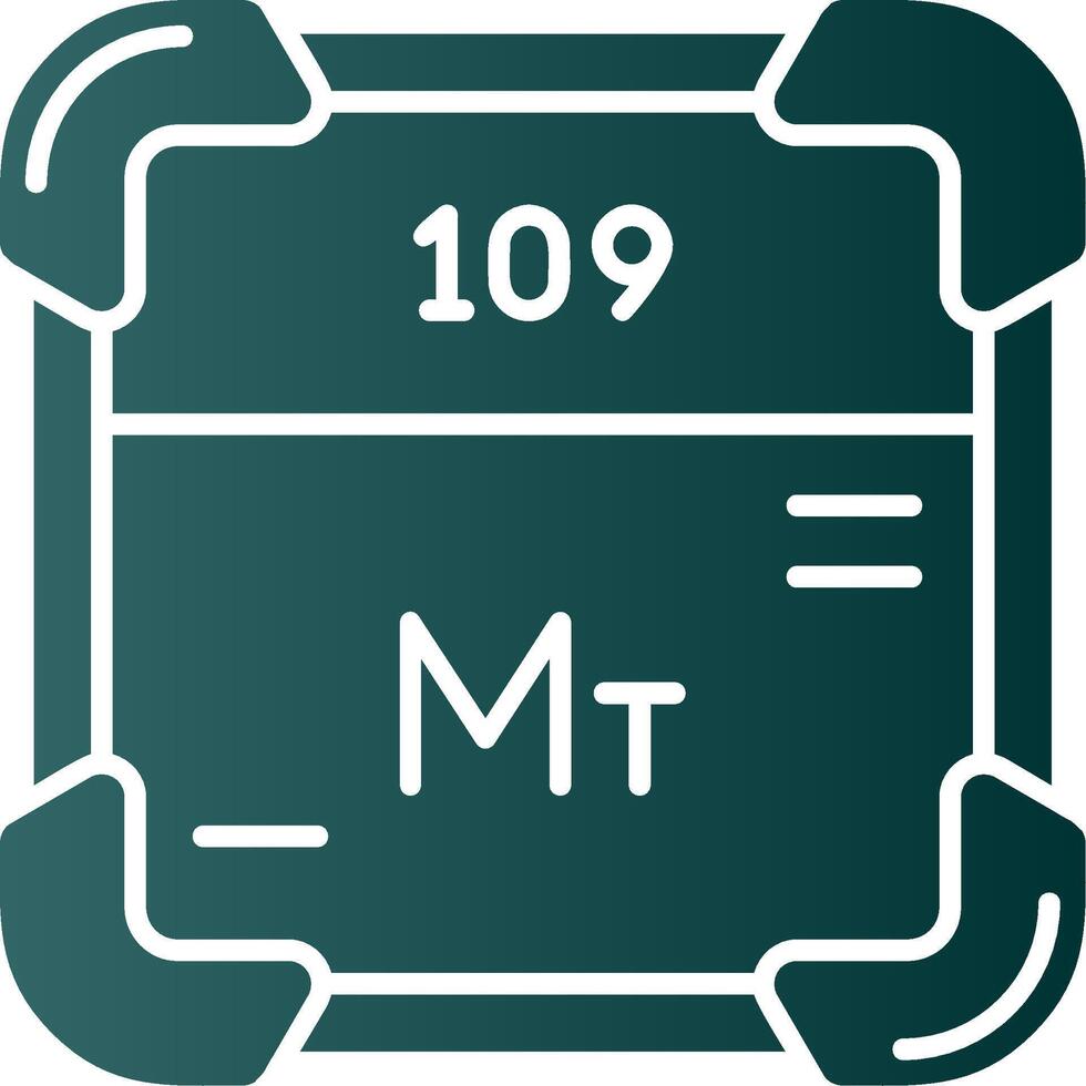 meitnerium glyphe pente vert icône vecteur