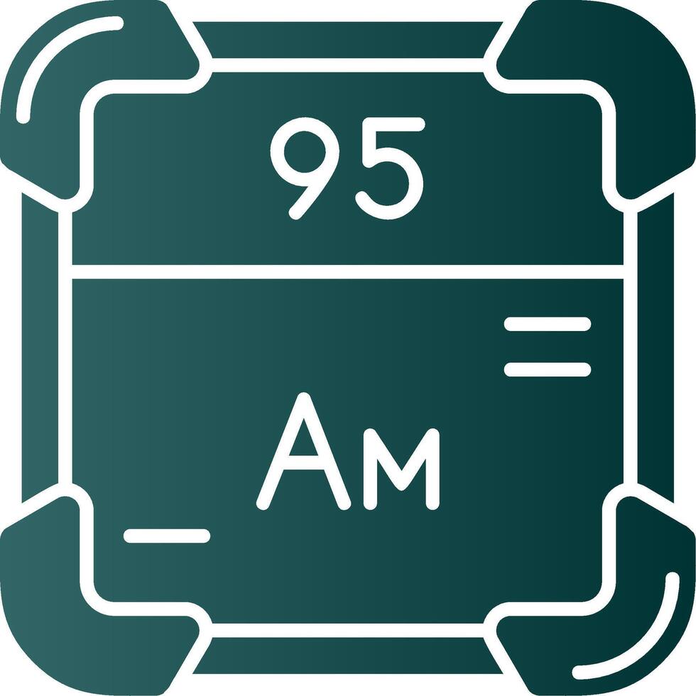 américium glyphe pente vert icône vecteur