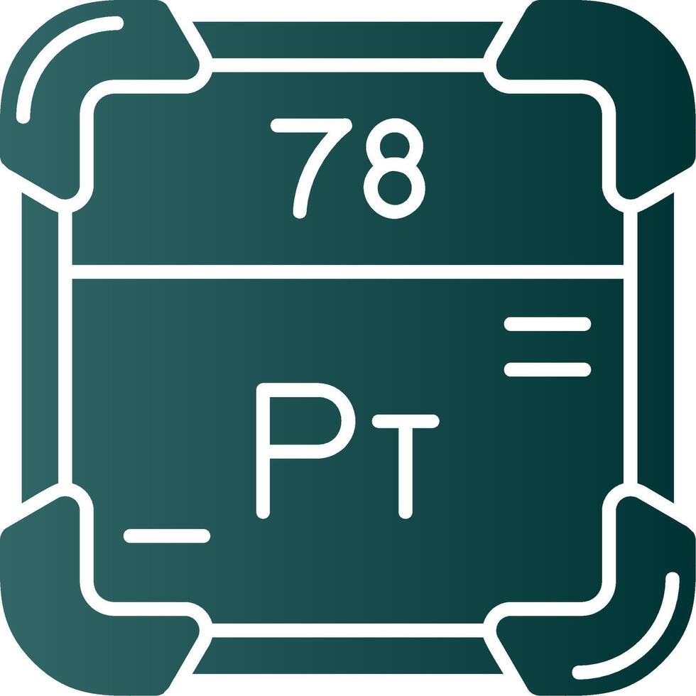 platine glyphe pente vert icône vecteur