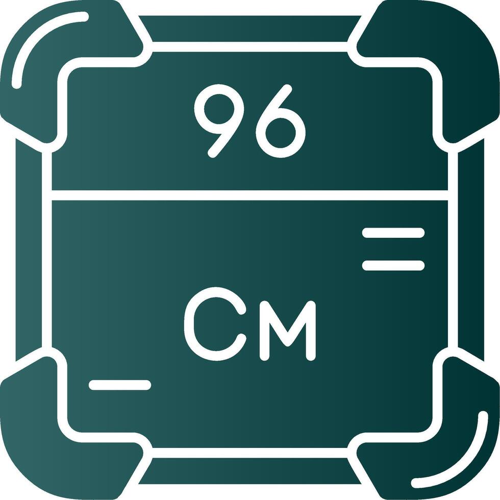 curium glyphe pente vert icône vecteur