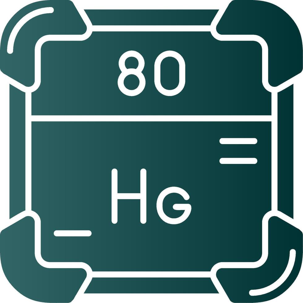Mercure glyphe pente vert icône vecteur