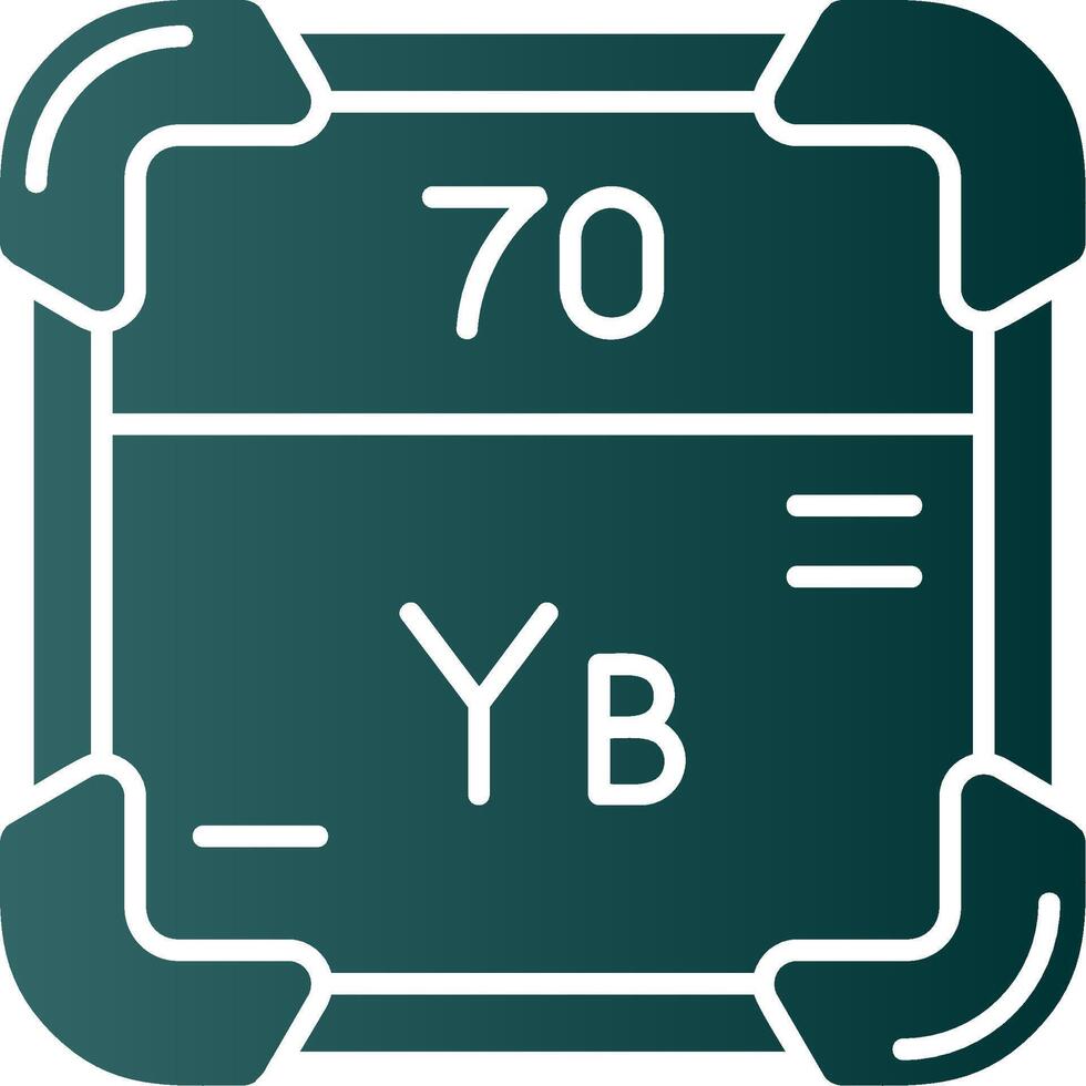 ytterbium glyphe pente vert icône vecteur