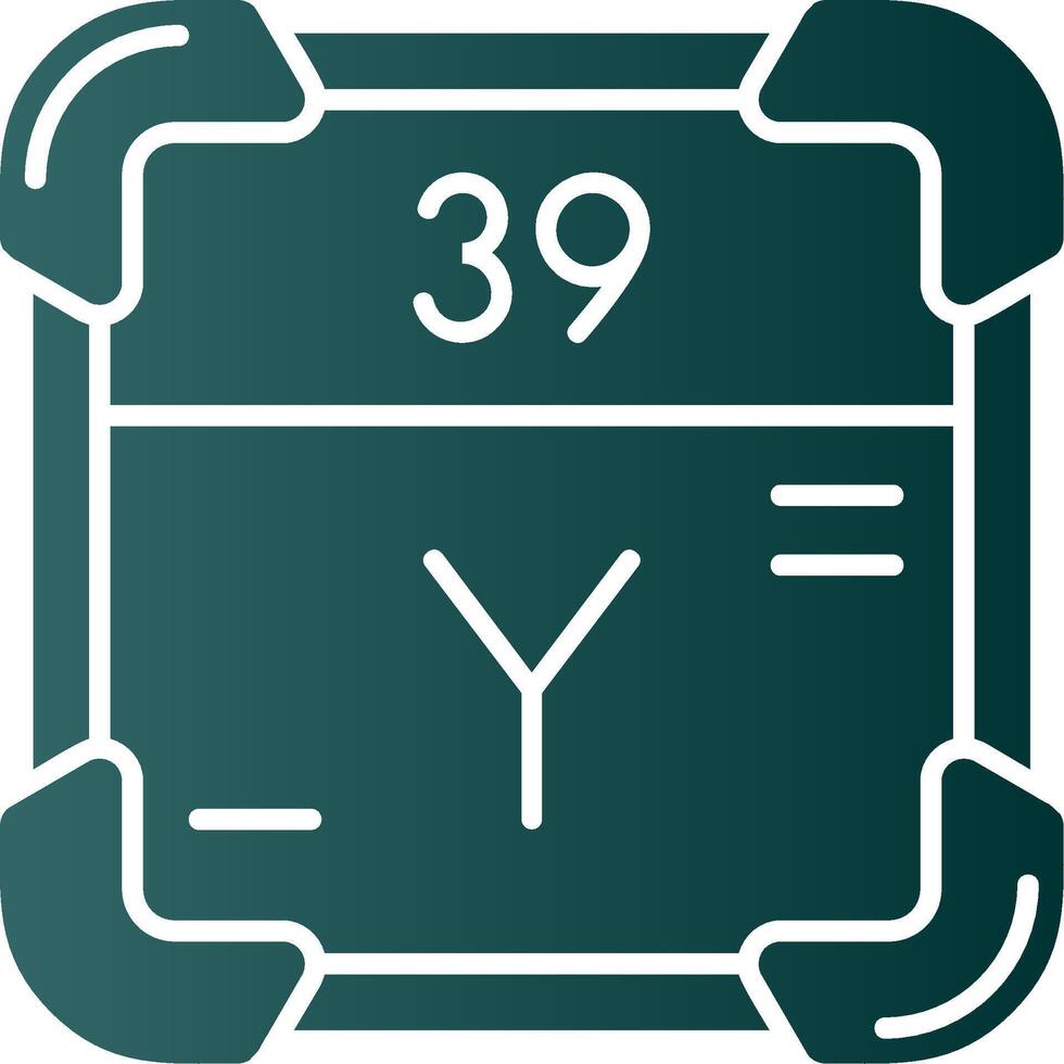 yttrium glyphe pente vert icône vecteur