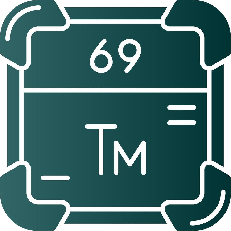 thulium glyphe pente vert icône vecteur