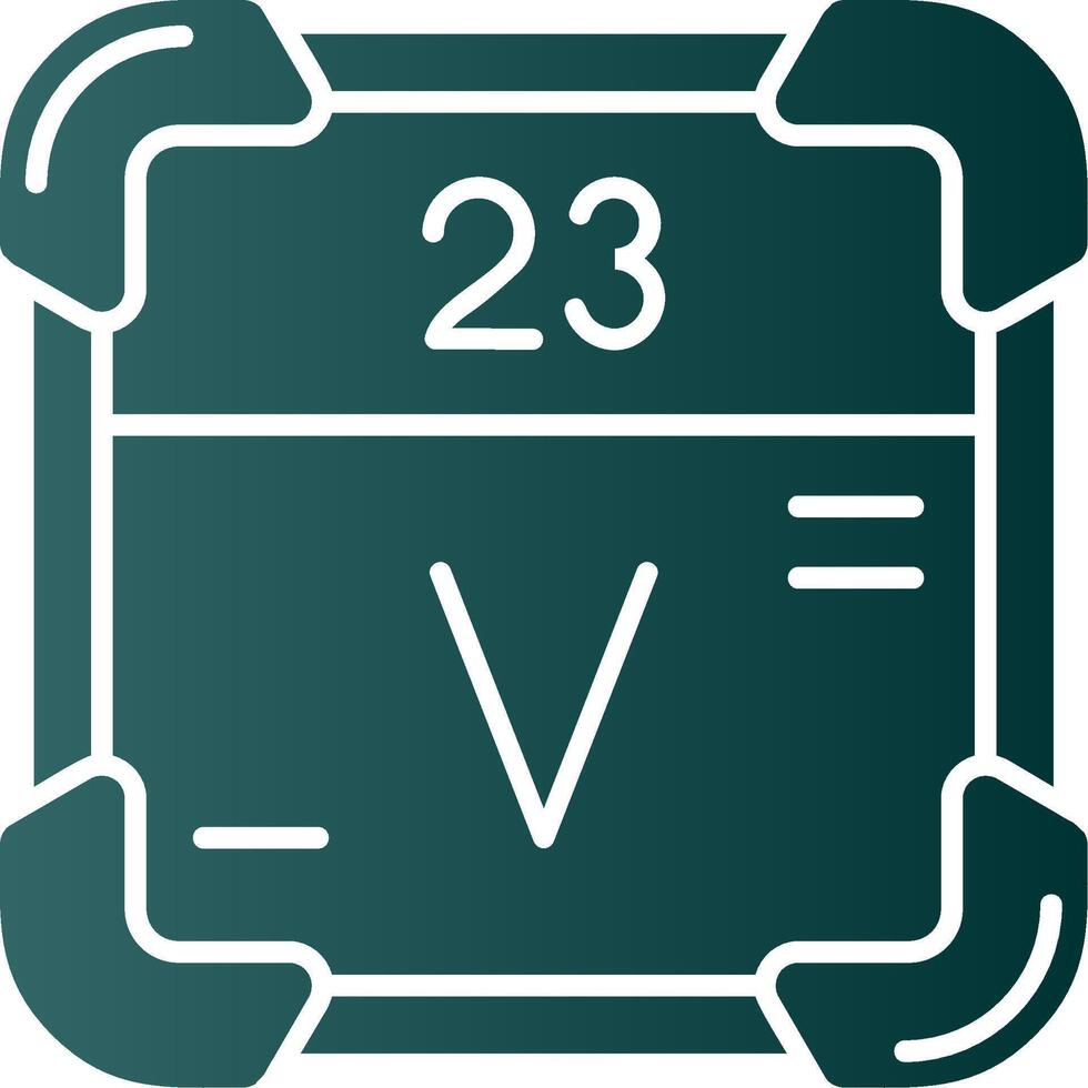 vanadium glyphe pente vert icône vecteur