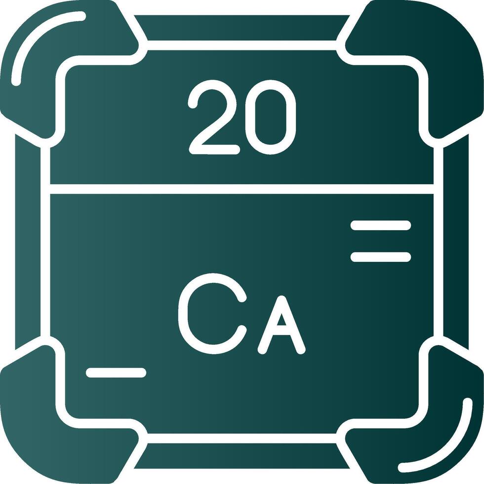 calcium glyphe pente vert icône vecteur