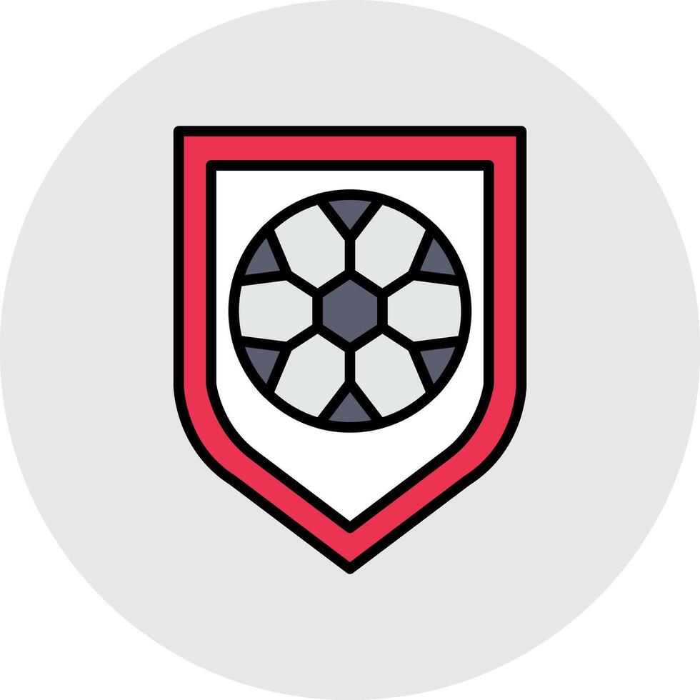 Football badge ligne rempli lumière cercle icône vecteur