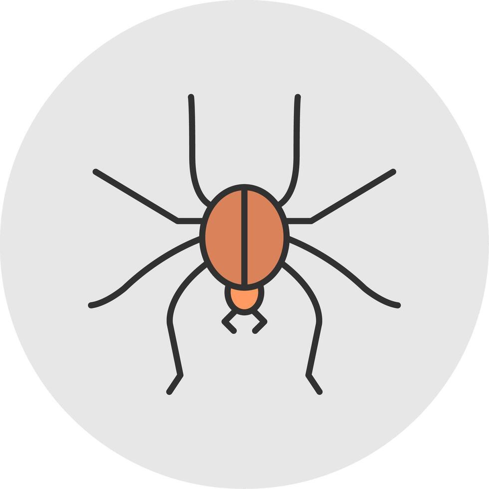 araignée ligne rempli lumière cercle icône vecteur