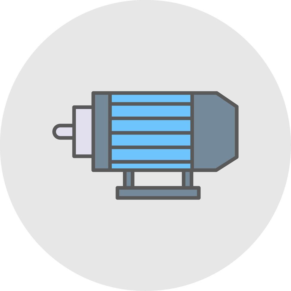 électrique moteur ligne rempli lumière cercle icône vecteur