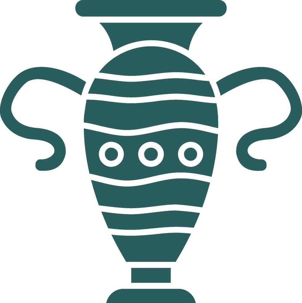 vase glyphe pente vert icône vecteur