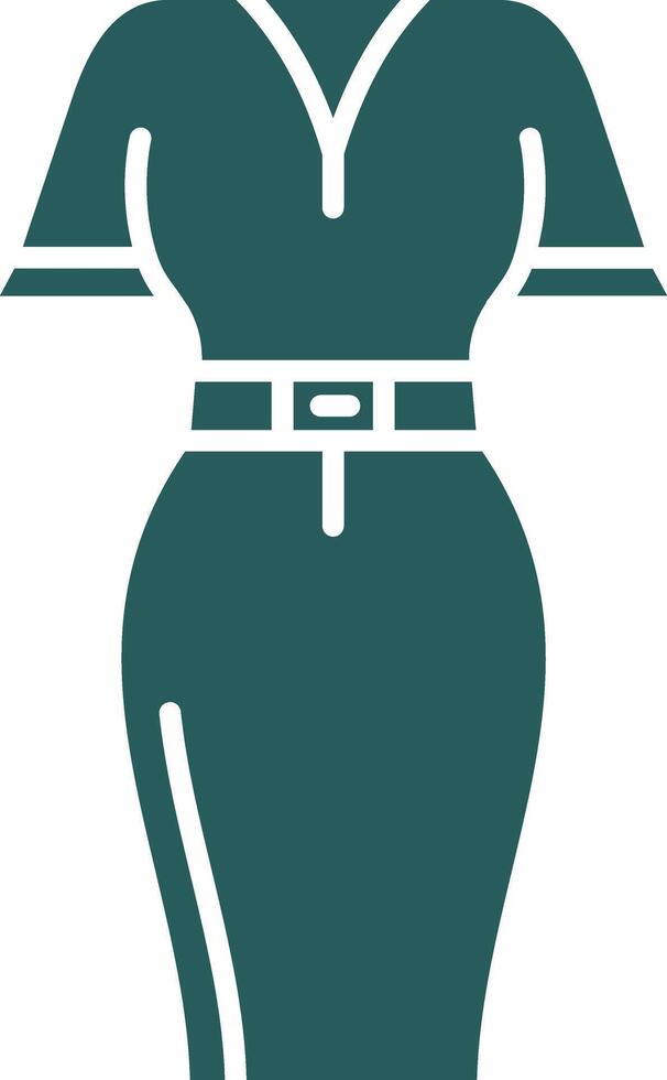 mini robe glyphe pente vert icône vecteur