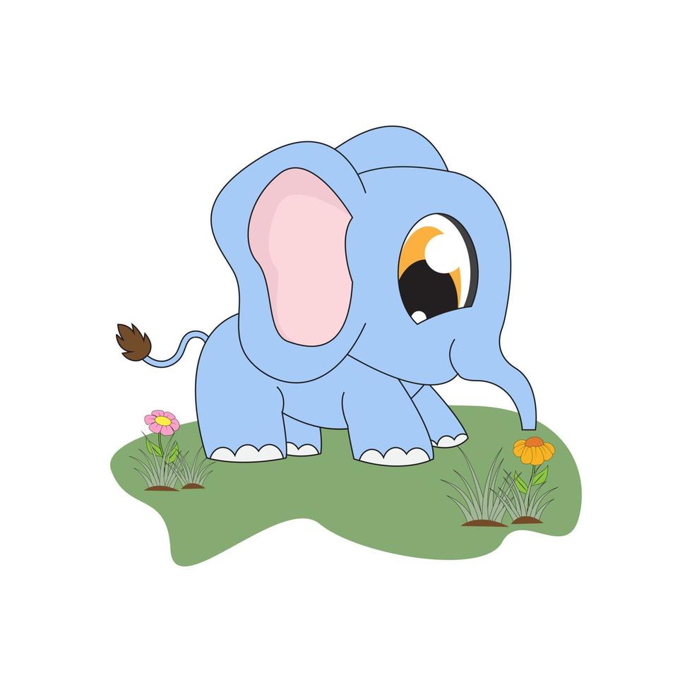 illustration de dessin animé animal éléphant mignon vecteur