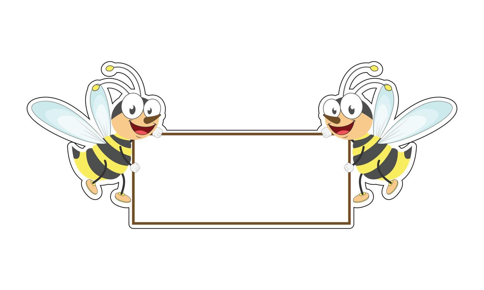 illustration de dessin animé animal mignon abeille vecteur