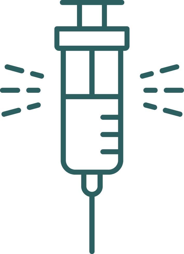 icône de dégradé de ligne de seringue vecteur