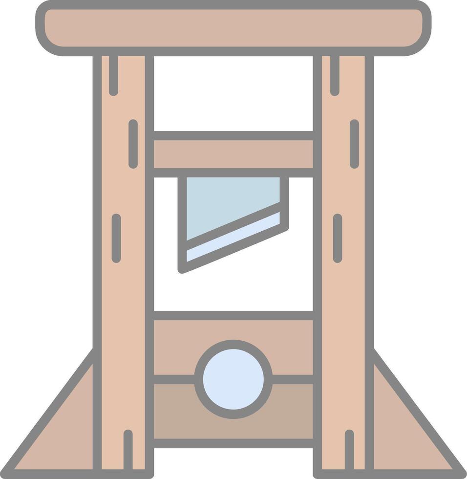 guillotine ligne rempli lumière icône vecteur