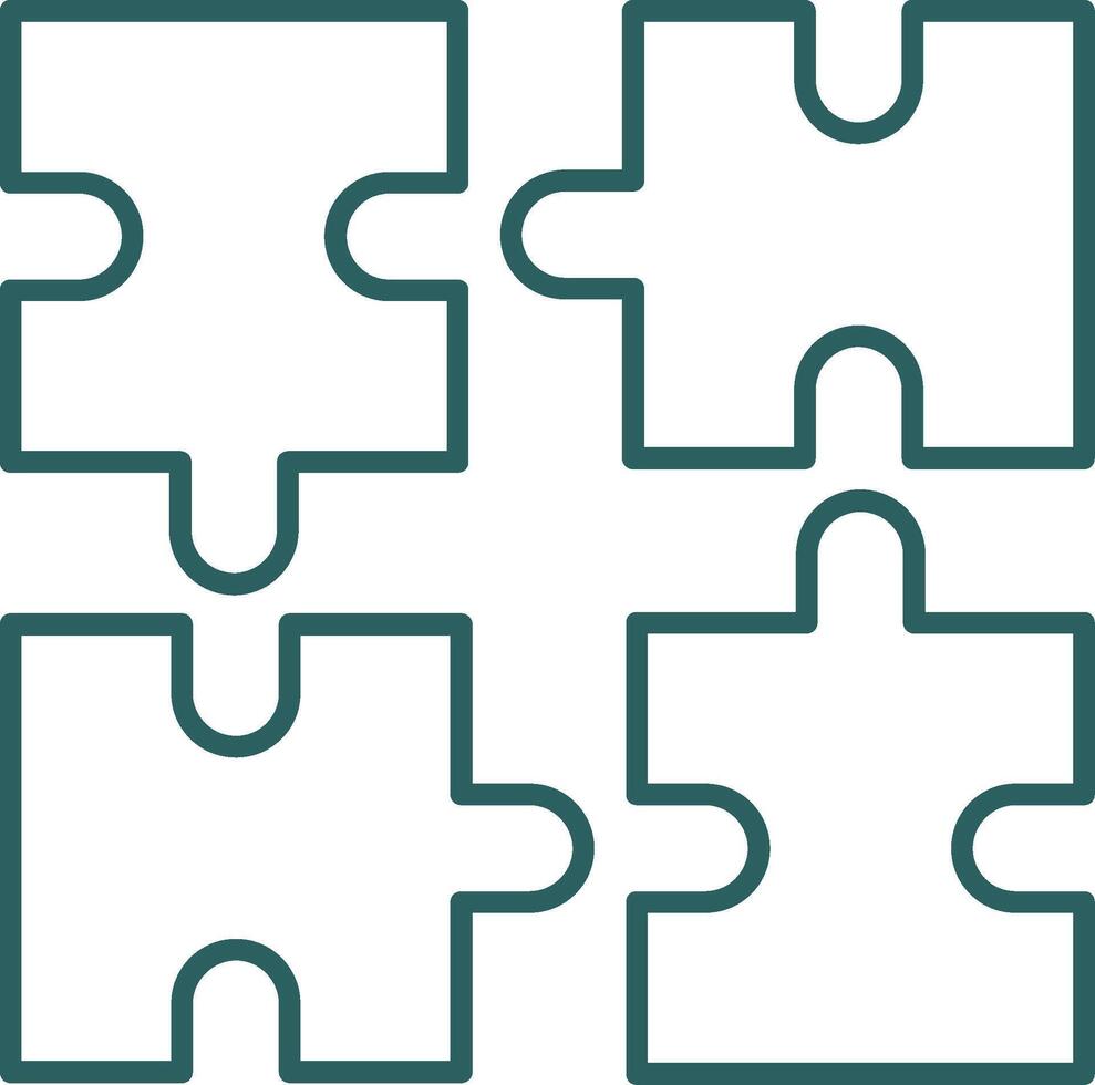 icône de gradient de ligne de puzzle vecteur