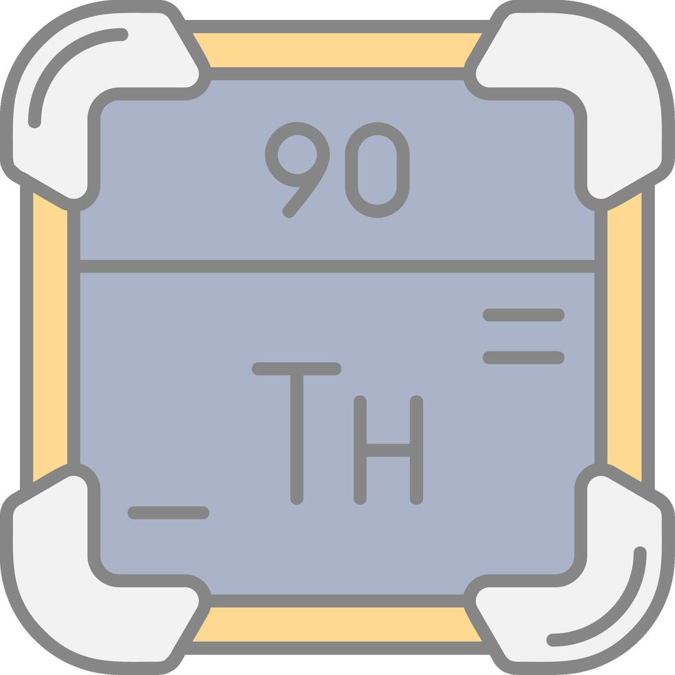 thorium ligne rempli lumière icône vecteur