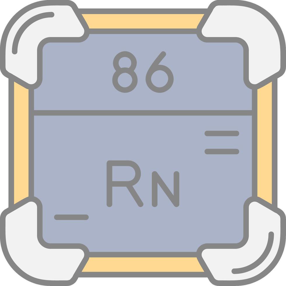 radon ligne rempli lumière icône vecteur