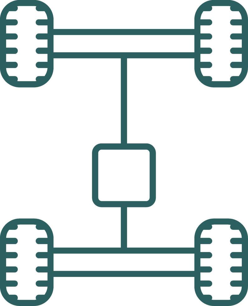 essieu ligne pente icône vecteur