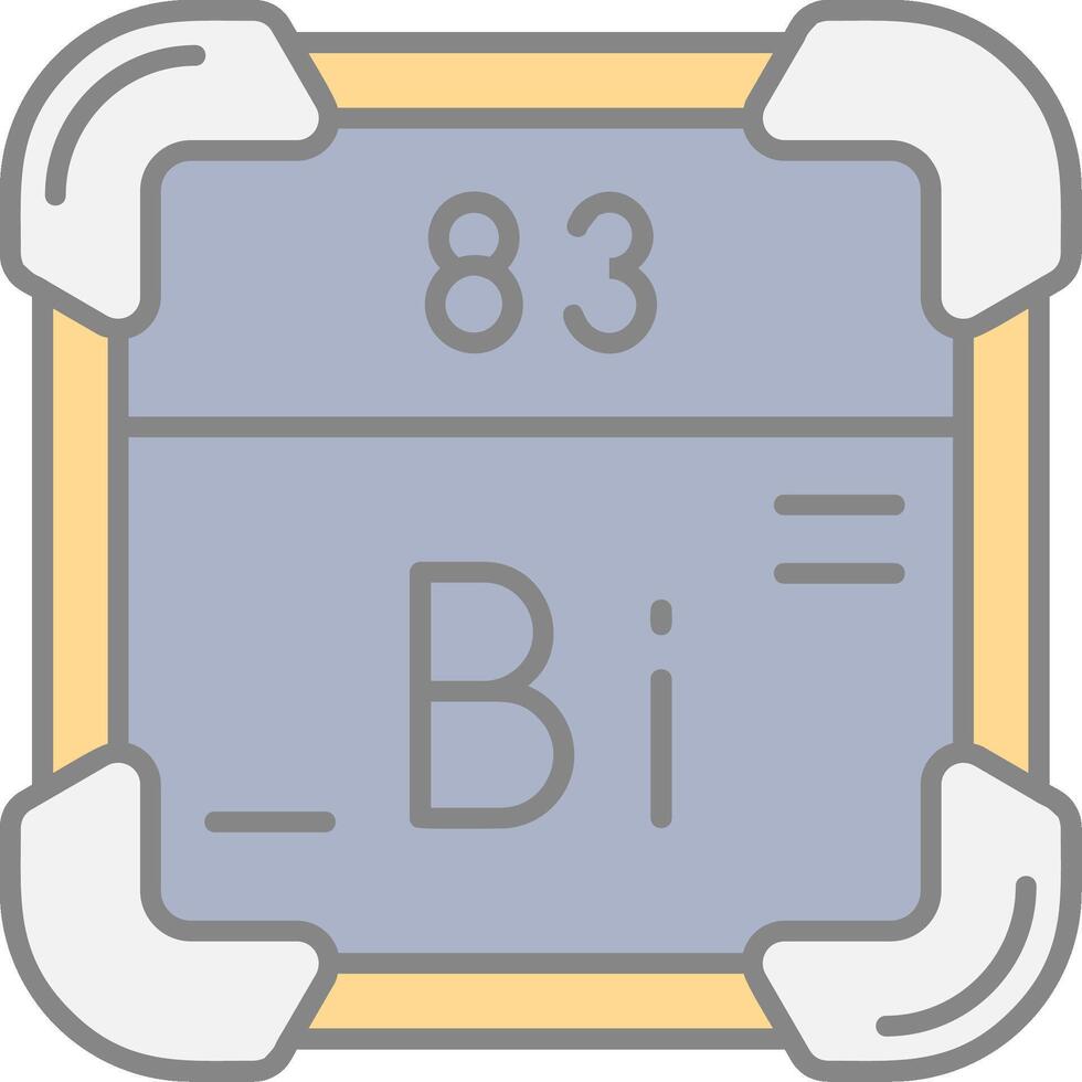 bismuth ligne rempli lumière icône vecteur