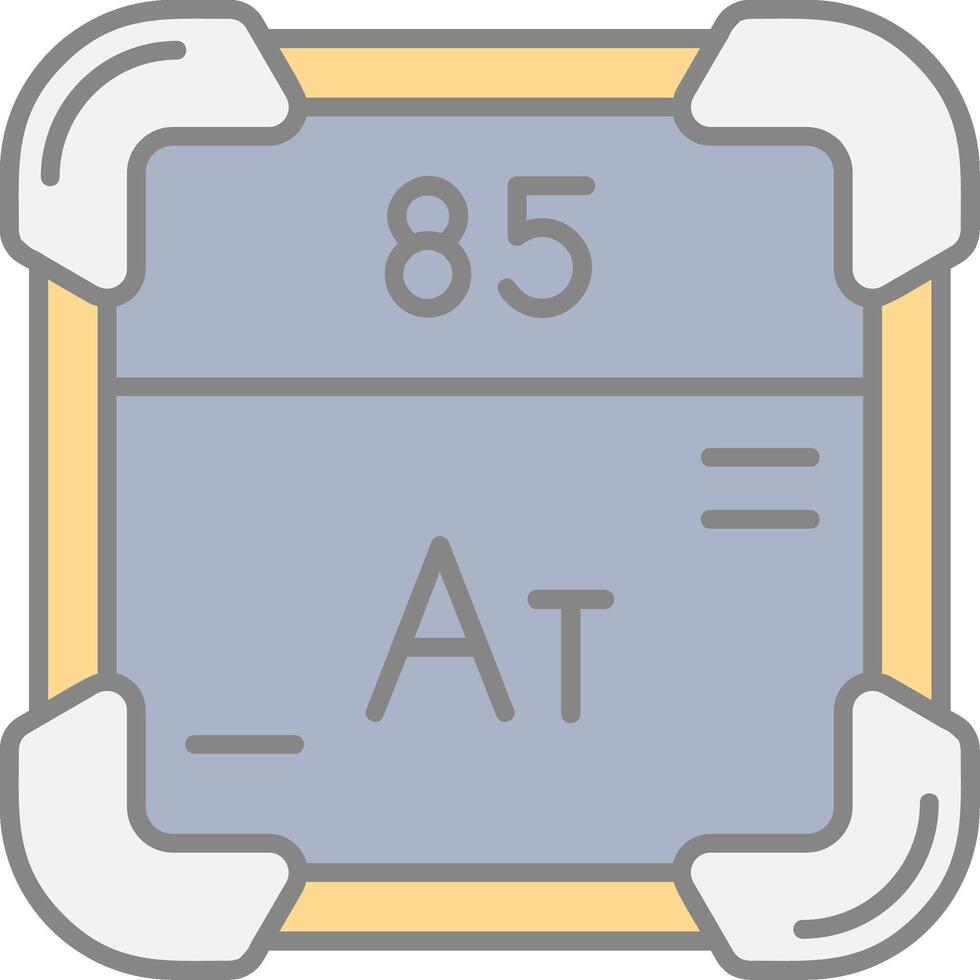astatine ligne rempli lumière icône vecteur