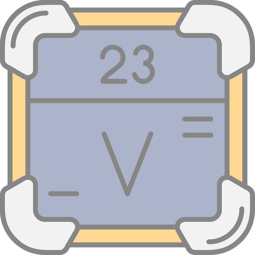 vanadium ligne rempli lumière icône vecteur