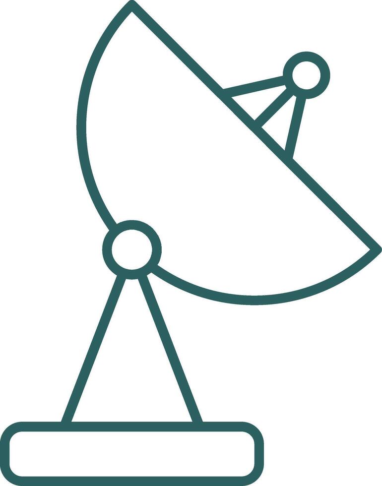 icône de dégradé de ligne d'antenne parabolique vecteur