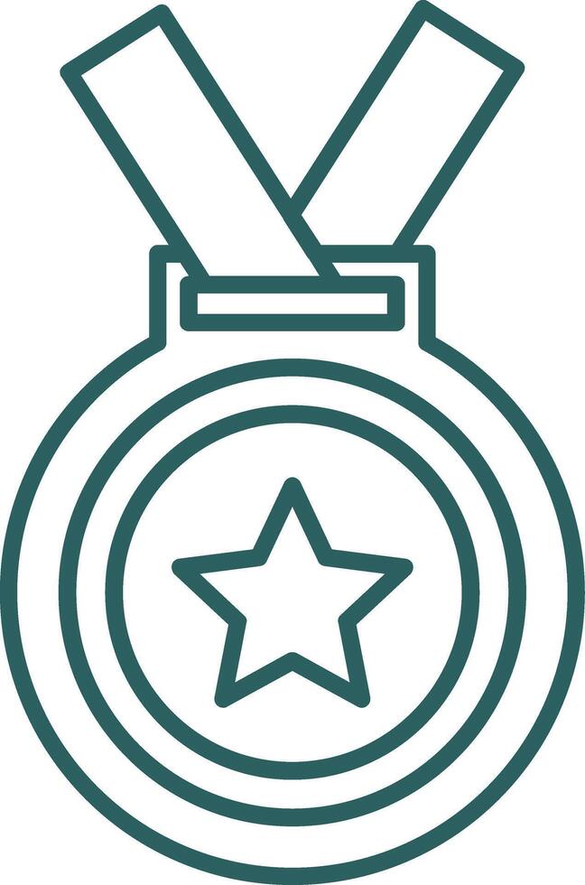 icône de dégradé de ligne de médaille vecteur