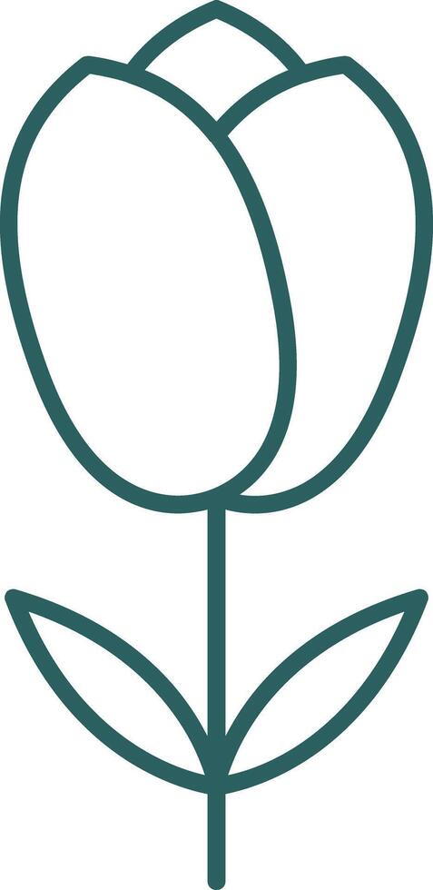 icône de dégradé de ligne tulipe vecteur