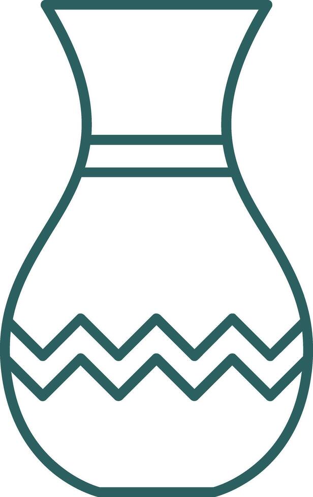 icône de dégradé de ligne de vase vecteur