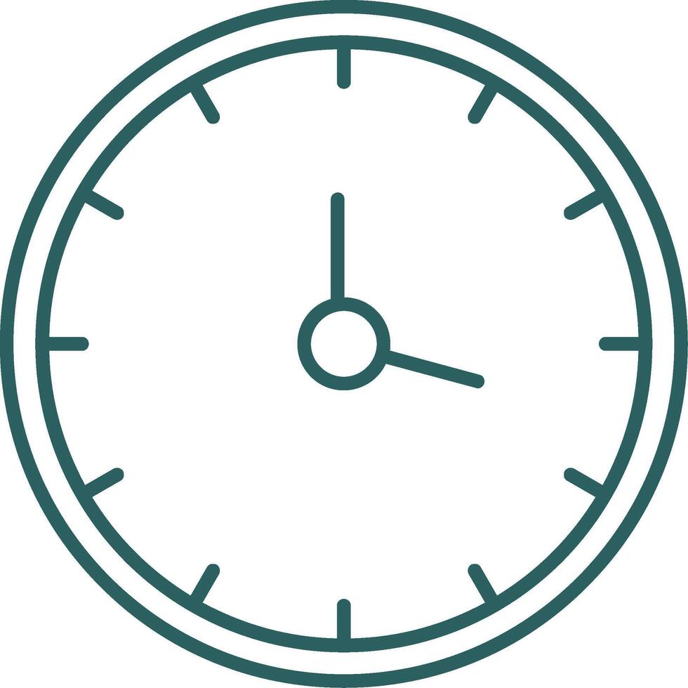 icône de dégradé de ligne d'horloge vecteur
