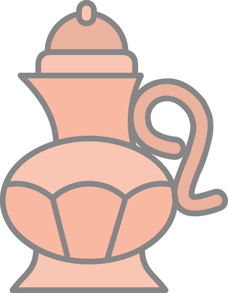 thé pot ligne rempli lumière icône vecteur