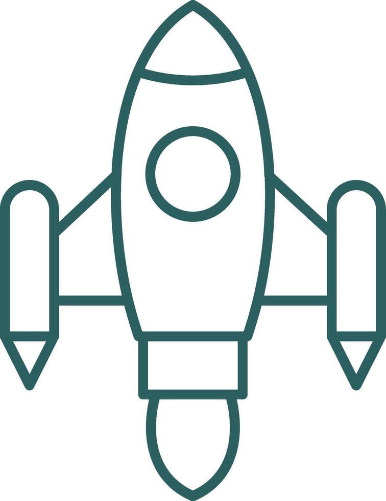 espace navire lancement ligne pente icône vecteur